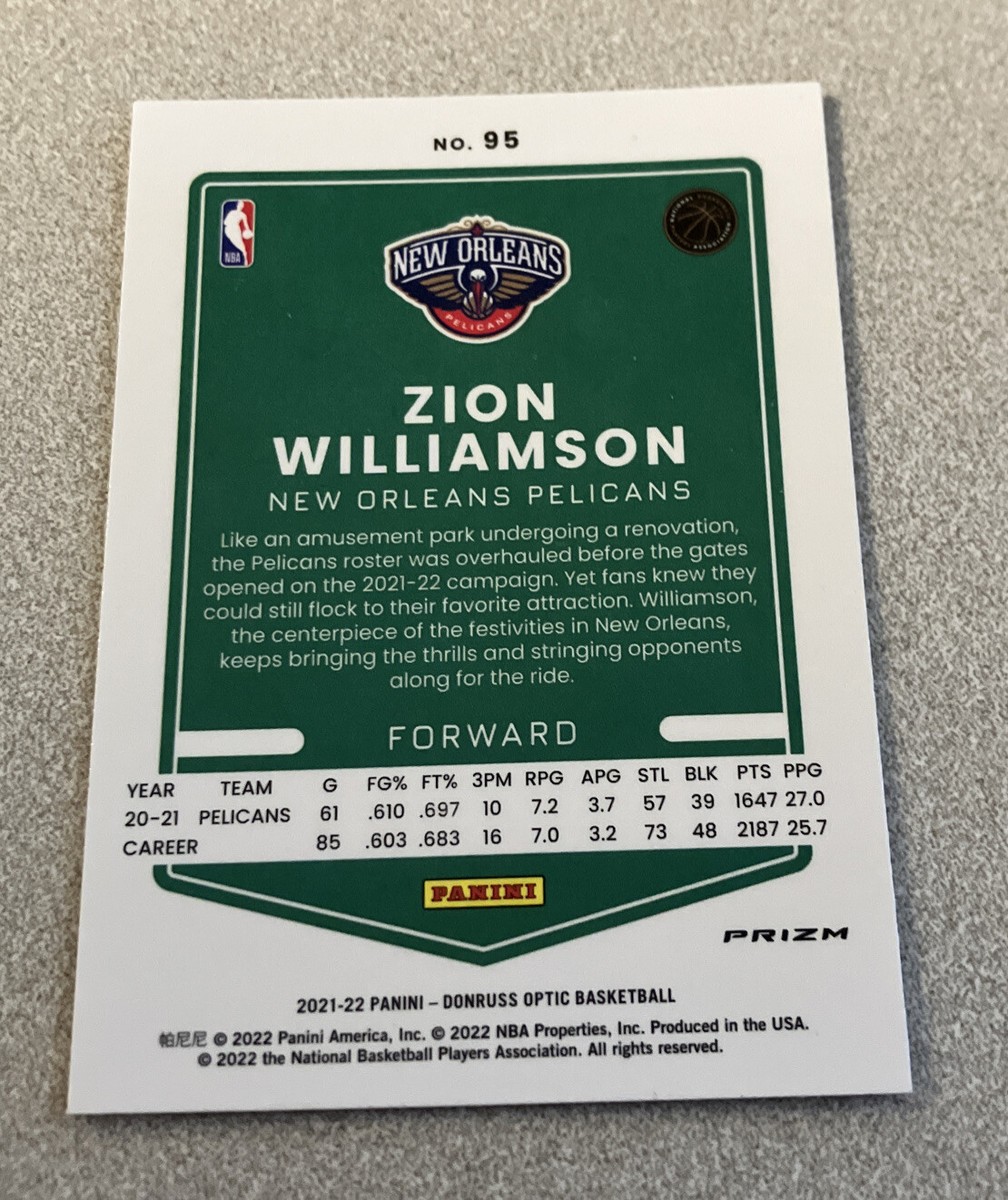 2020-21 Panini Donruss Optic Silver Pulsar Prizm #95 Zion