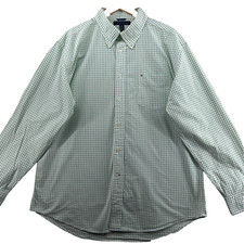 Tommy Hilfiger Men's Size XL Check 80's 2-Ply Cotton Long Sleeve Casual Shirt