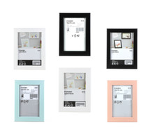 IKEA FISKBO Bilderrahmen 10x15 cm 13x18 cm schwarz weiß blau rosa 5er 10er Set 