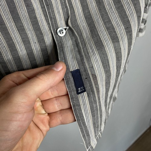 Ermenegildo Zegna Sport Striped Linen/Cotton Shirt Size M - Picture 6 of 8