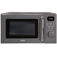 Abode Retro Grey Microwave 20L 700W Digital 8 Auto Cook Settings AMD2004G