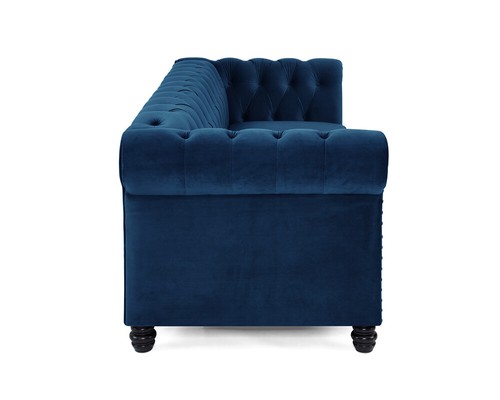 Chesterfield Sofa Velvet 3 2 Seater Couch Tufted Suite Studded Scroll Arms - Picture 32 of 66