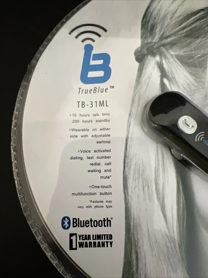 NEW in Box TrueBlue TB-31ML Bluetooth Wireless Headset - Image 2 of 4
