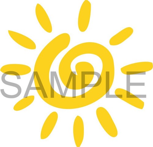 SUN WALL STICKER sunshine yellow decal art graphic mural holiday - Picture 3 of 4