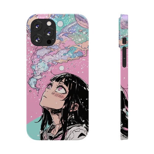 Anime Stargazing Phone Case, Slim Space iPhone Cover, Kawaii Manga Cute Girl - Picture 32 of 49