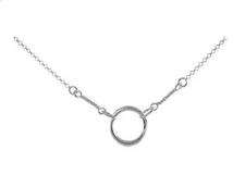 925 Sterling Silver Italy Circle of Life Fancy Necklace Link Chain 16"