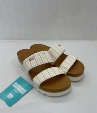 NWOB Reef Cushion Vista Hi Platform Sandals | Blue, Pink, Yellow | Size 7