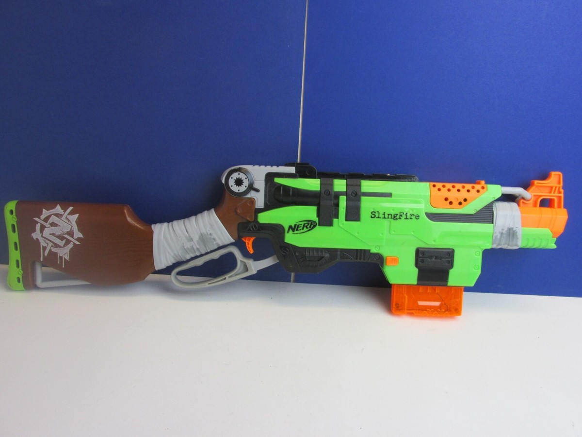 NERF zombie strike SLINGFIRE SHOTGUN BLASTER GUN darts KIDS TOY