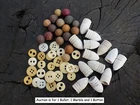 Old Rare Vintage Antique Relic Civil War Miniball, Bone Button and Clay Marble
