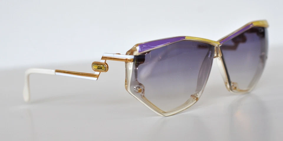 Gafas de sol vintage Cazal - Nuevo stock antiguo - Modelo 861 - Col. 284 - Púrpura y amarillo Foto 2 de 3