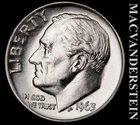 1963 Silver Roosevelt Dime - Choice Gem Brilliant Unc  Lustrous  #L3325