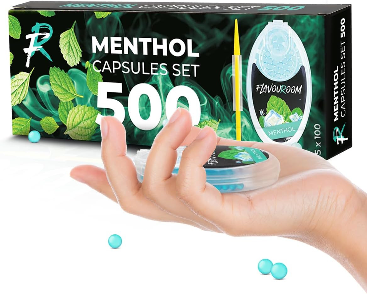 - Set mit 500 Premium Menthol Kapseln | Filter Menthol Aroma Kapsel für