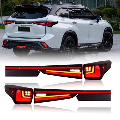 Smoked LED Tail lights For Toyota Highlander 2020-2023 Start UP Animation Rear