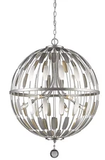 Z-Lite Almet 6 -Light Brushed Nickel Modern Contemporary Globe Pendant 430B24-BN