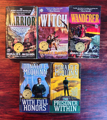 Lot of 5 Donald E. McQuinn Sci-fi Novels *SIGNED* Warrior, Wanderer, Witch.. PB
