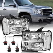 Kuiperauto Headlight Assembly Front Lamp Compatible 2007-2013 Gmc Sierra 1500