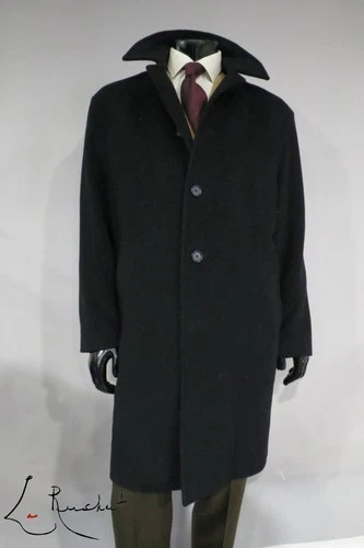 Brooks Brothers EST 1818 black four button 100% lambswool topcoat 46 R - product listing photo