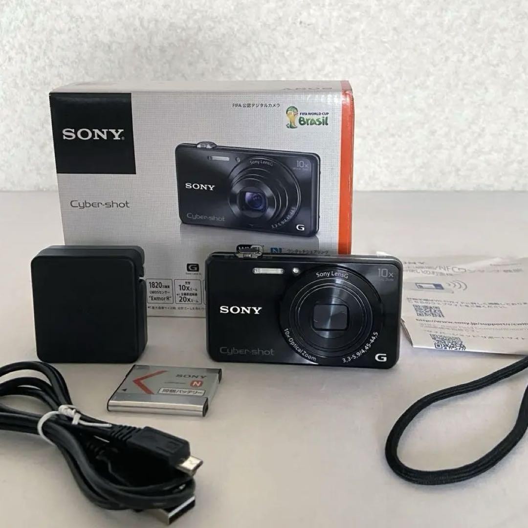 動作良好✨極美品 ソニー SONY Cyber-shot DSC-WX220 黒 Pocket Camera for Full HD Movies | Pink & Black | DSC-WX220