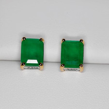 Emerald Cut Studs-Brazilian Austrian Crystal-...