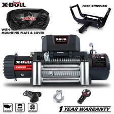 X-bull 13000lbs Winch With Cover Mounting Plate Truck Trailer 4wd 44 Offroad