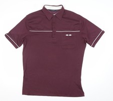 Tom Hagan Mens Purple Polo Shirt M Short Sleeve Casual