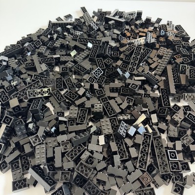 LEGO  860 2x Wide Bricks Black - Washed for MOCs CITY Parts 2x2 2x3 2x4 2x6 2x8