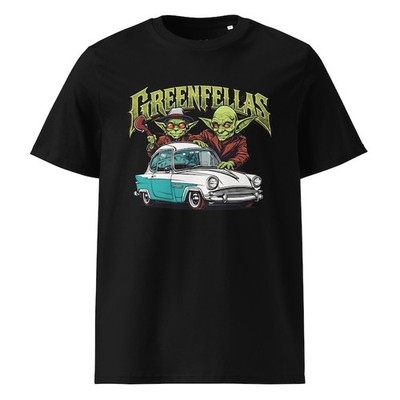 Green Fellas Mafia Car Graphic Tee, Retro Vintage Automotive Streetwear Shirt