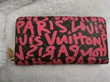 Louis Vuitton × Stephen Sprouse Monogram Graffiti Zippy Wallet Fuchsia Pink 