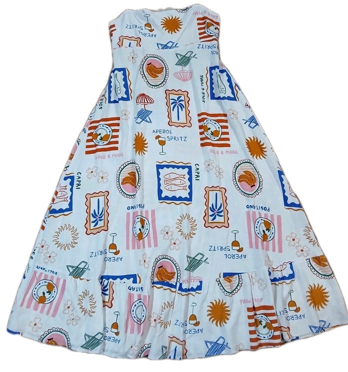 NWT Anthropologie Label Of Love Aperol Spritz Linen Blend Maxi Dress Sz S  Italy | eBay