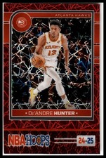 2024-25 Hoops #91 De'Andre Hunter Premium Prizms Lazer Red #/99