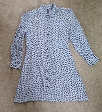 Nobodys Child Size 14 Shirt Dress Blue/black 100% Viscose