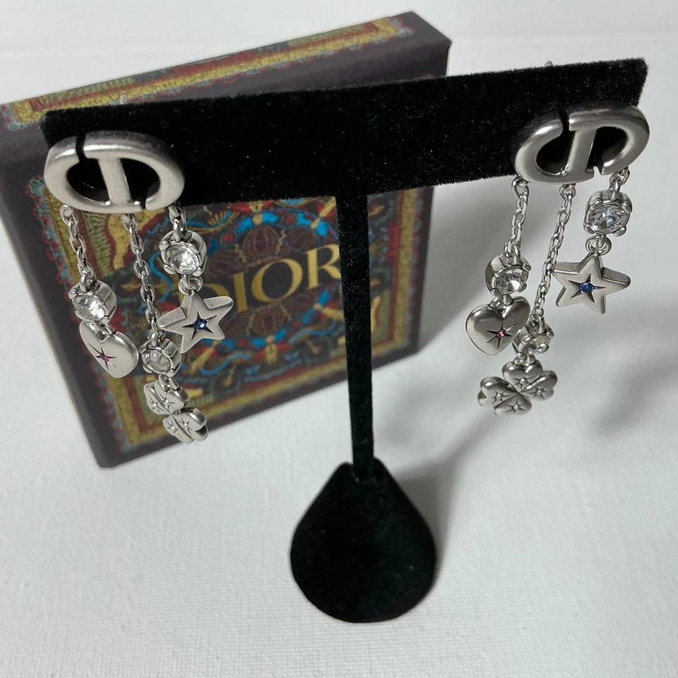 Pendientes colgantes retro de plata Dior Foto 2 de 3