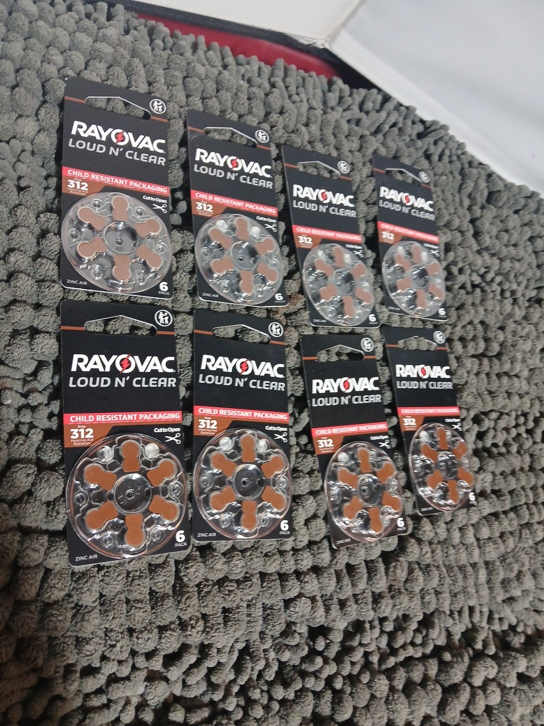 Lot Of 8 PACKS RAYOVAC Loud N Clear Size 312 Hearing Aid Ba8tteries Exp: 08/28