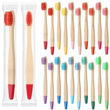 Bamboo Soft Bristles Toothbrushes Oral Dental Care 5.7 Inch Individually Wrapped