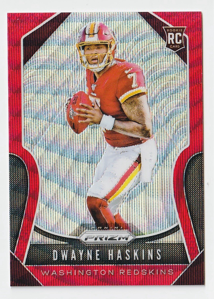 2019 Panini Prizm #303 Dwayne Haskins Red Wave 68/149 RC Washington Redskins