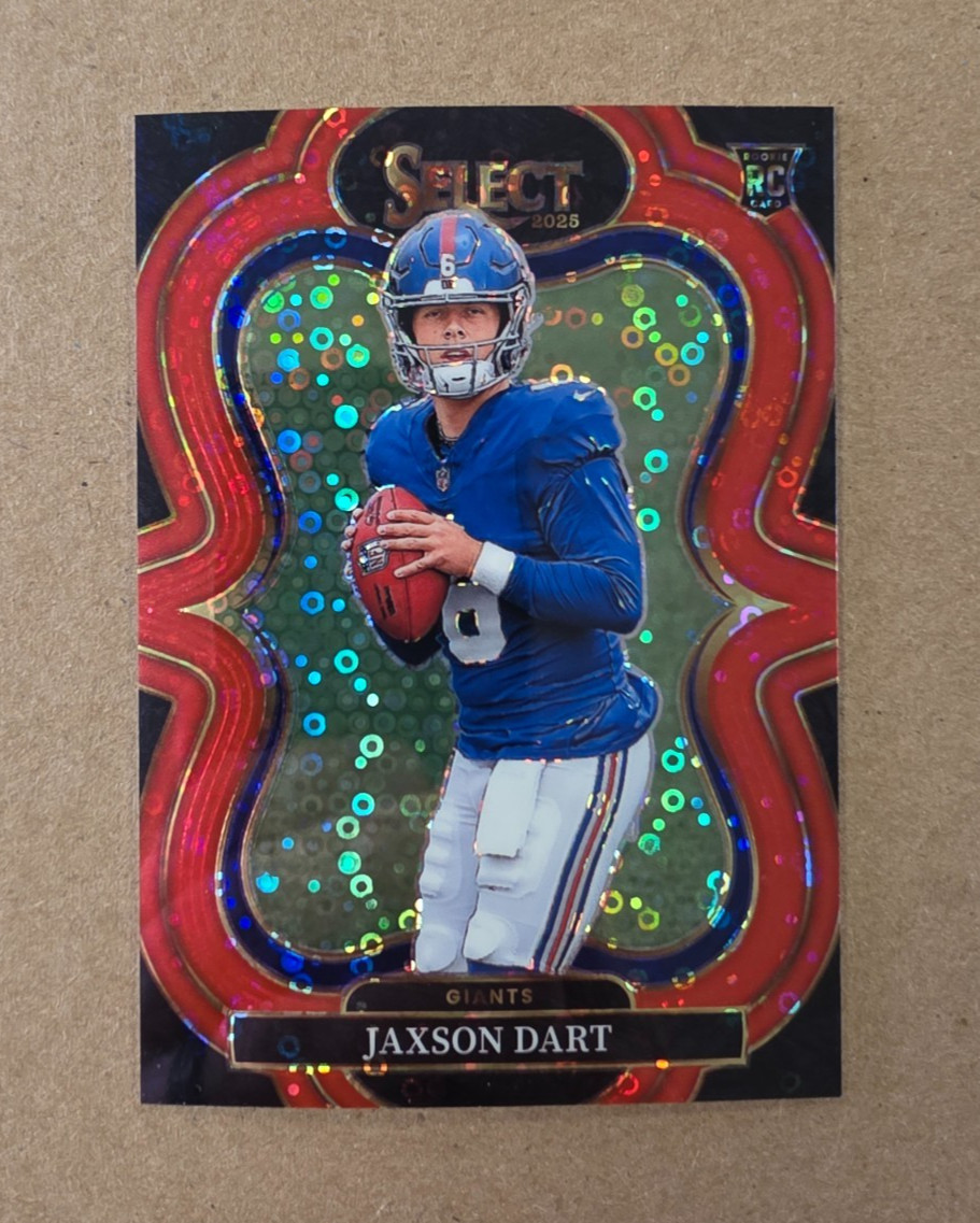 2025 Panini Select Football Jaxson Dart Red Disco /49 Rookie Card #393 Suite