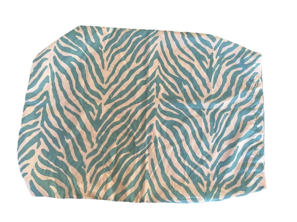 Blue Zebra Stripe Pillow Case Giraffe Print Double-sided Buttons Girls Bedroom - Изображение 2 из 4