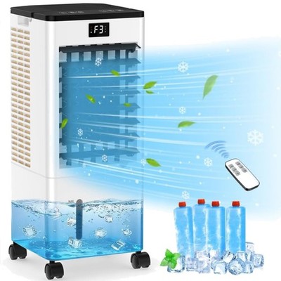 Mobile Luftkühler, 4-in-1 Klimaanlage, Wasserbehälter, leise, Timer, 3 Geschw...