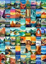 1000 Piece Puzzle National Park Nature Landscape Forest Mountain View Art Game