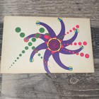 Vintage 1970 Abstract Psychedelic Geometric Painting Neon Pop Art Space Age . — photo 2