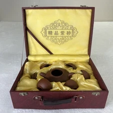 Red Clay Tea Set - 8Pieces Presented in Gift Box Cherry Blosssom Bnfts Charity