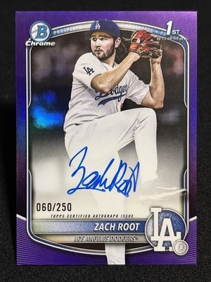 2025 Bowman Draft Zach Root #CPA-ZR Purple Auto /250 Dodgers