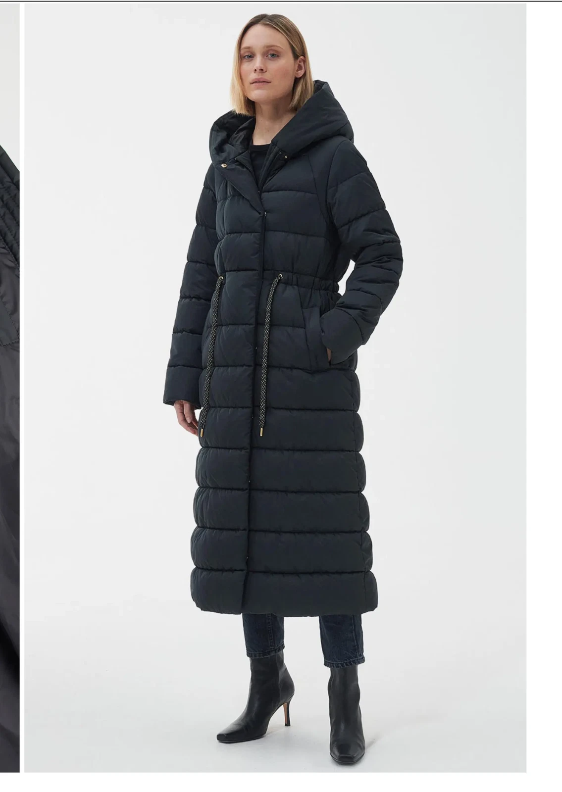 Barbour Alexandria Quilted Longline Puffer Coat Bl/Sage Tar MSRP$500 British Lux