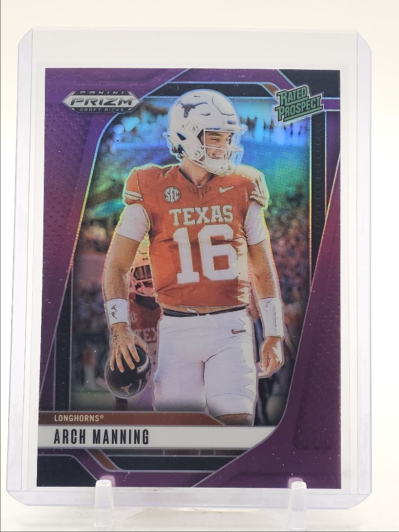 ARCH MANNING 2025 PANINI PRIZM DRAFT RATED PROSPECT PURPLE /99 Q5762