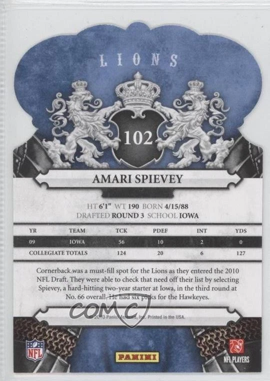 2010 Panini Crown Royale Amari Spievey #102 Rookie RC - Image 2 of 2