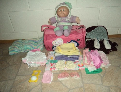 VINTAGE  12" CABBAGE PATCH DOLL--BY COLECO with Many -Many clothes and accessors