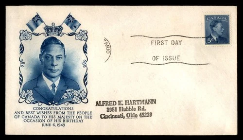 Mayfairstamps Canada FDC 1949 King George VI Birthday First Day Cover aaw_38717