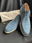 Loro Piana Men's 'Open Walk' Ankle Boot EUR 46.5 Blue Suede