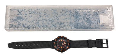 Swatch Scuba Barrier Reef SDB100 1990 Armbanduhr + Etui