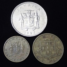 Jamaica 1959 - 1987 Lot of 3 Coins WCA 161